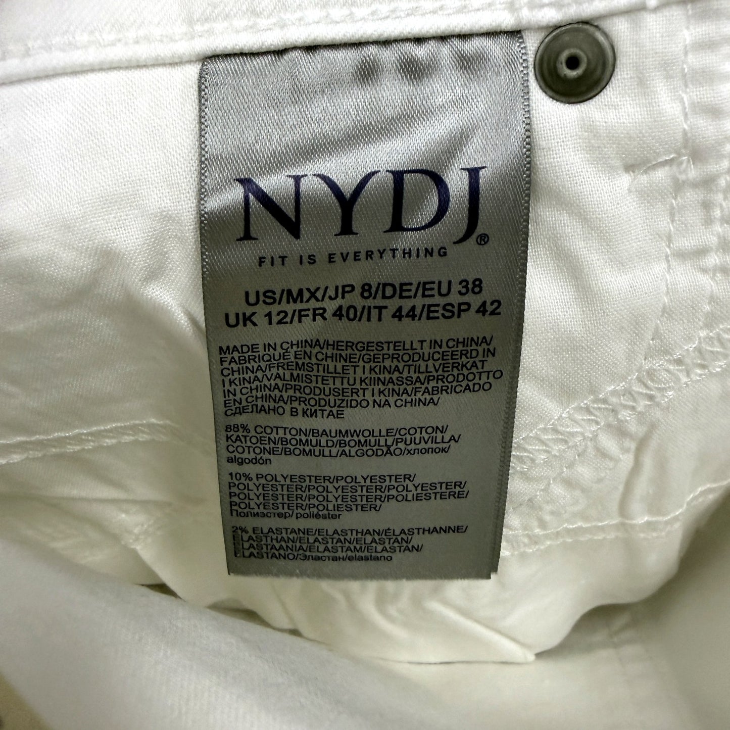 Marilyn Straight Womens Leg Optic White Cotton Jeans Size 12 NEW