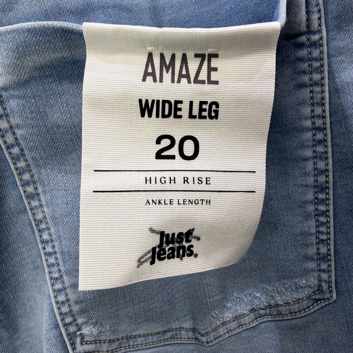 Just Jeans Womens Amaze Wide Leg High Rise Ankle in Blue Size 20 NEW