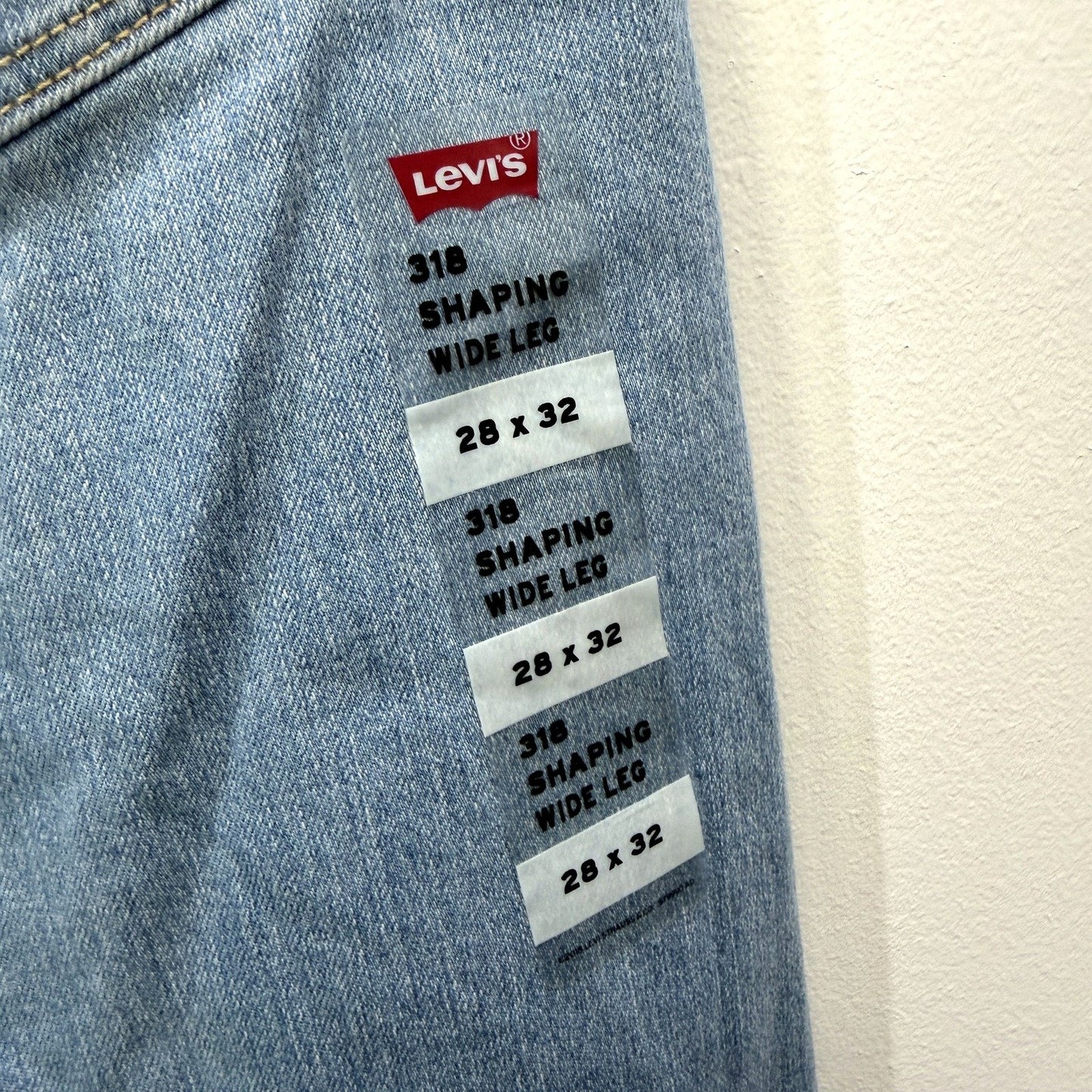 Levi's Womens 318 Shaping Wide Leg Jeans Stretch Denim Blue Size 28 x 32 NEW