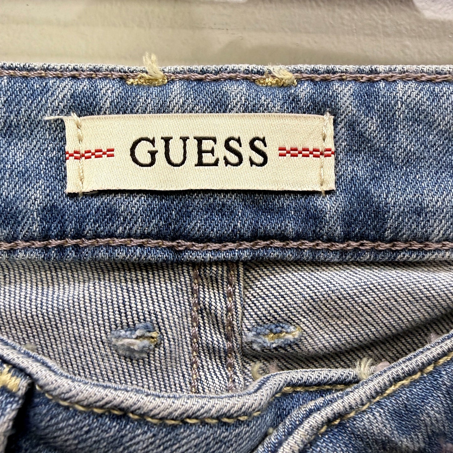 Guess Womens Annette Skinny Mid Rise Dark Blue Jeans, Size 24 NEW