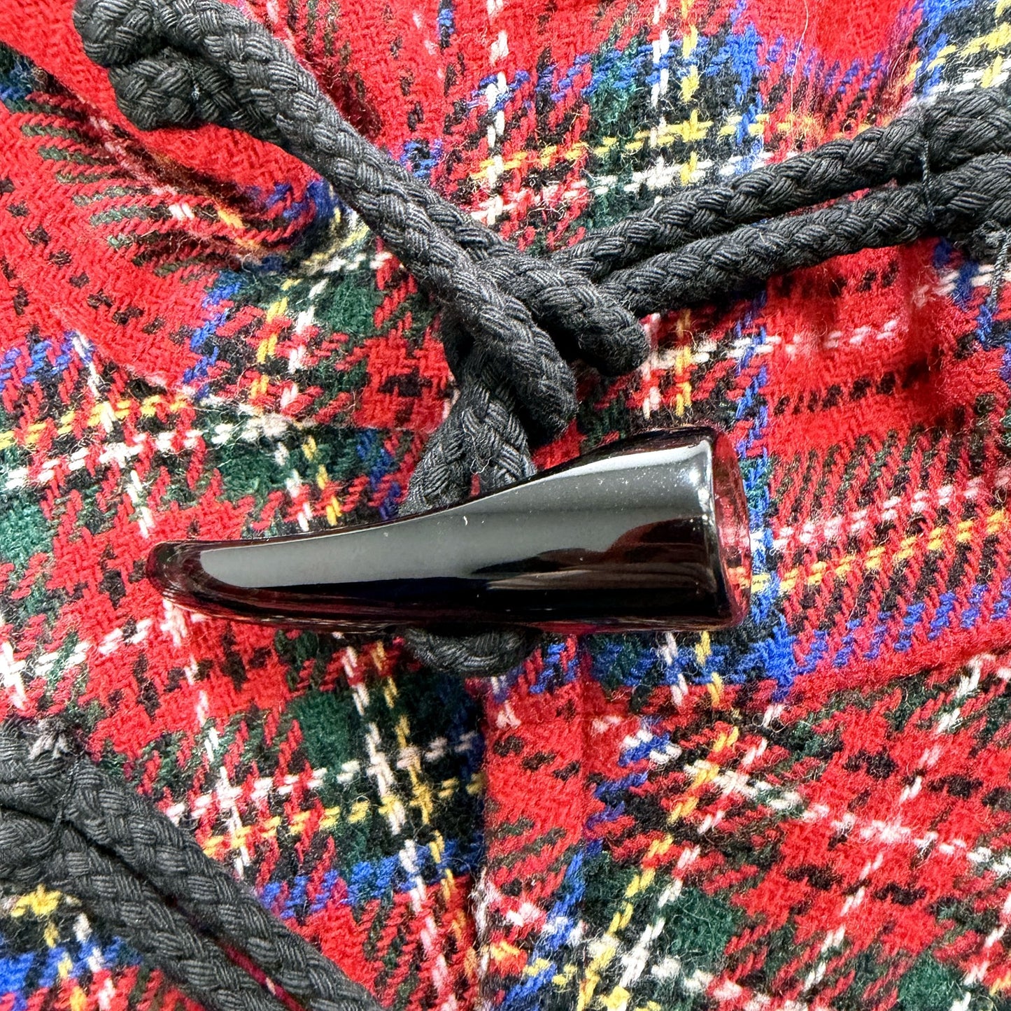 Solitaire Womens Plaid Hooded Jacket in Red & Black, Size 10