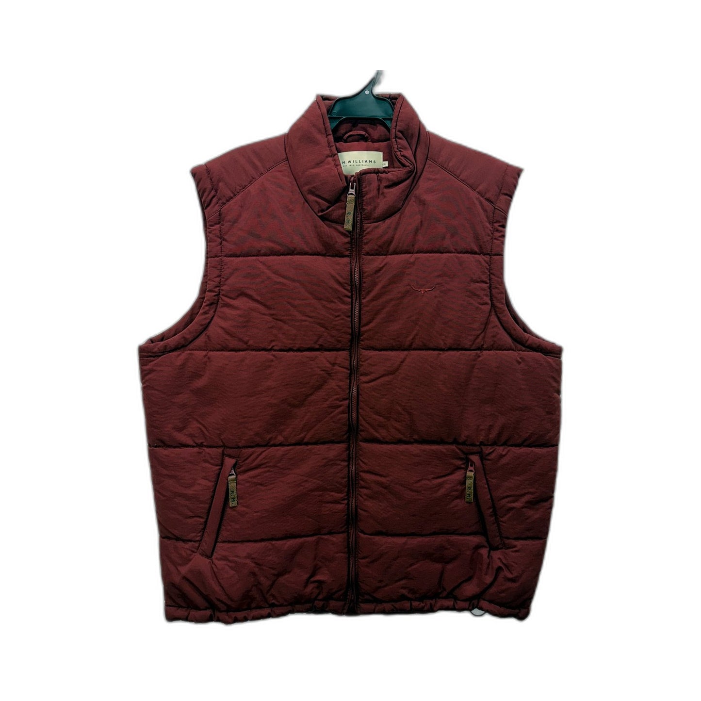 R.M. Williams Mens Puffer Vest Burgundy Insulated Warm Outdoor Jacket Size XXL