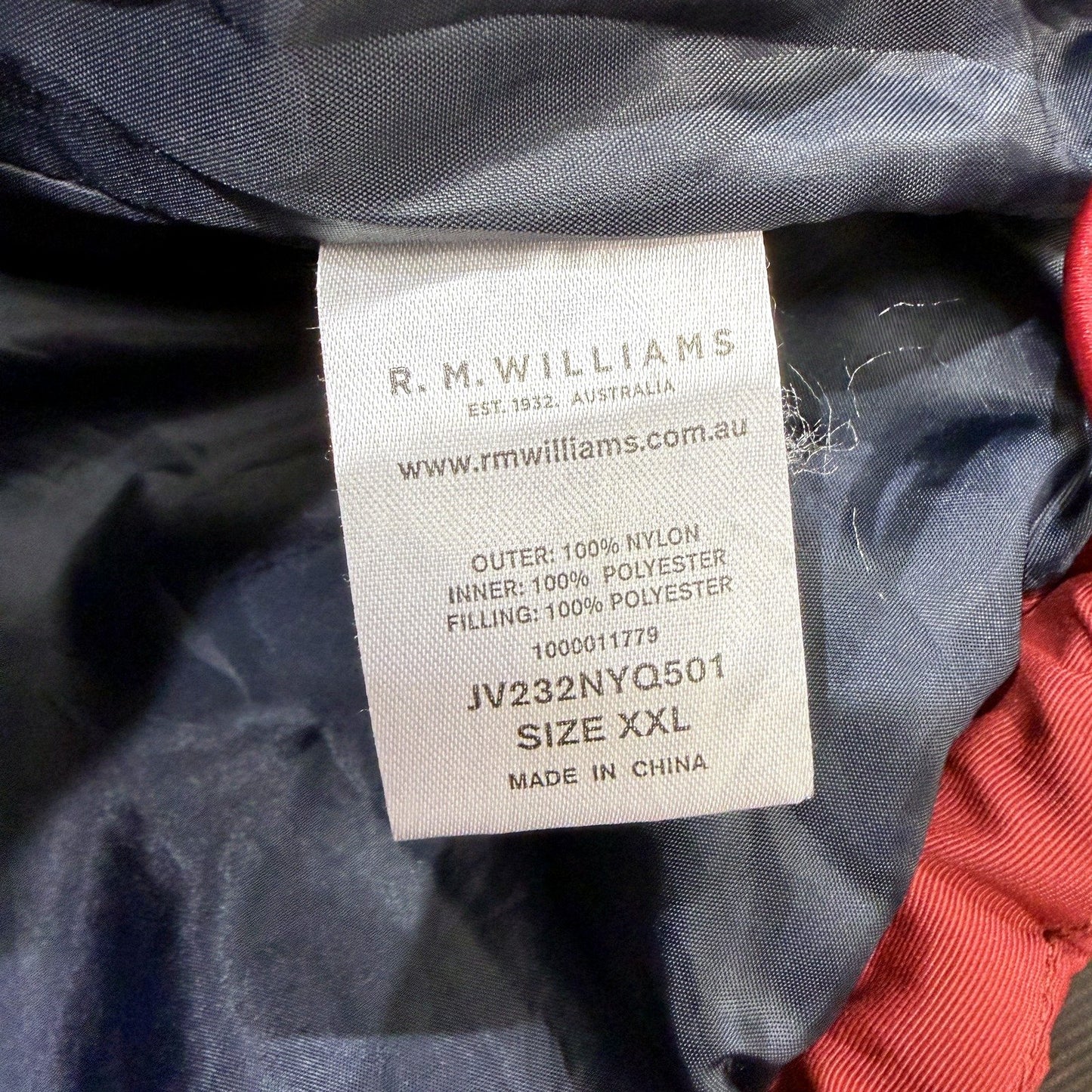 R.M. Williams Mens Puffer Vest Burgundy Insulated Warm Outdoor Jacket Size XXL