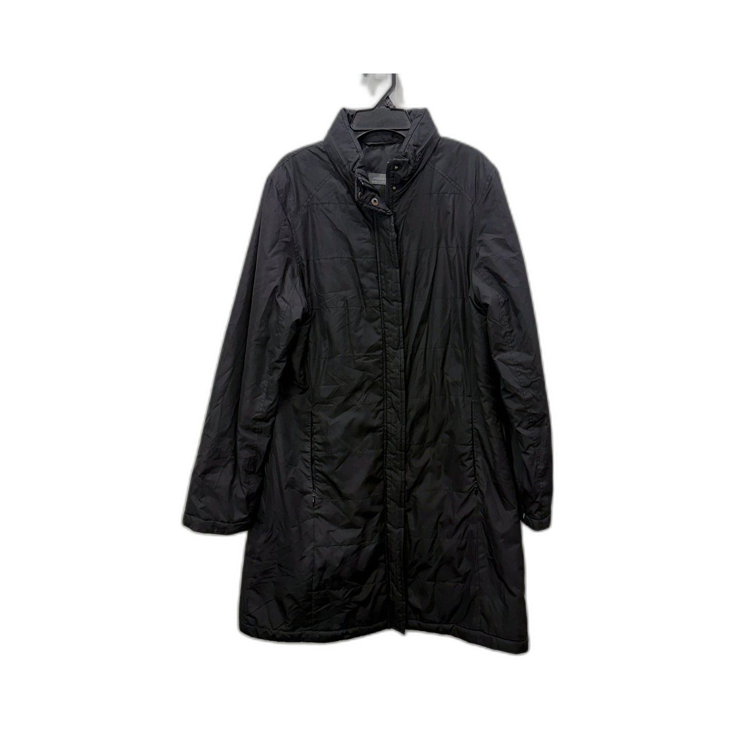 Jacqui.e Womens Black Nylon Hooded Parka Jacket with Zip Pockets Size S