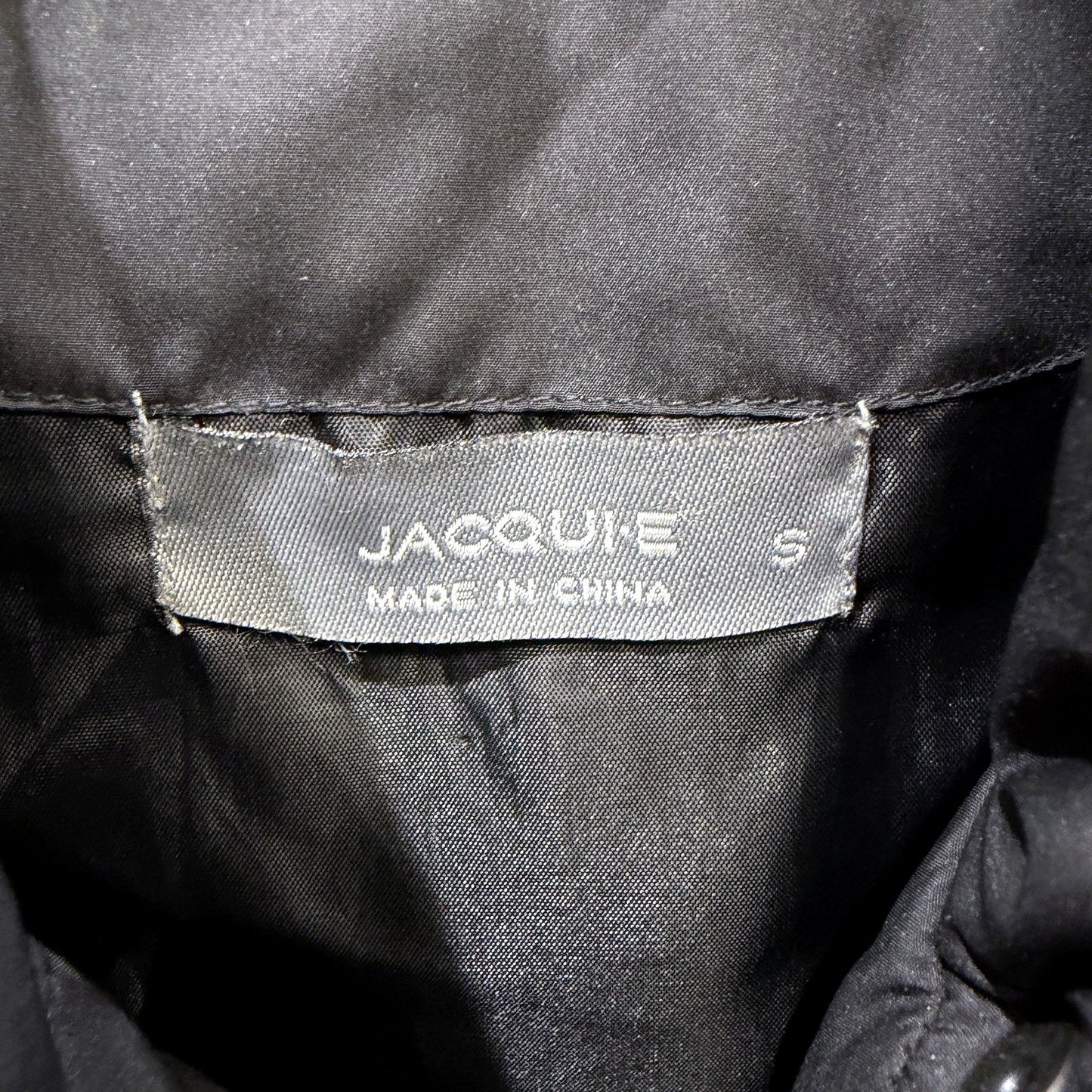 Jacqui.e Womens Black Nylon Hooded Parka Jacket with Zip Pockets Size S