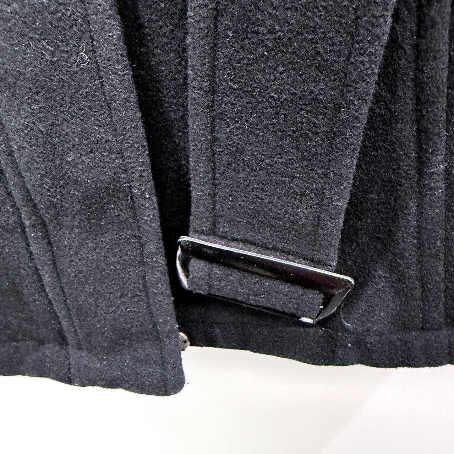 Enamel Jeans Womens Belted Cashmere Wool Coat in Black, Size 14