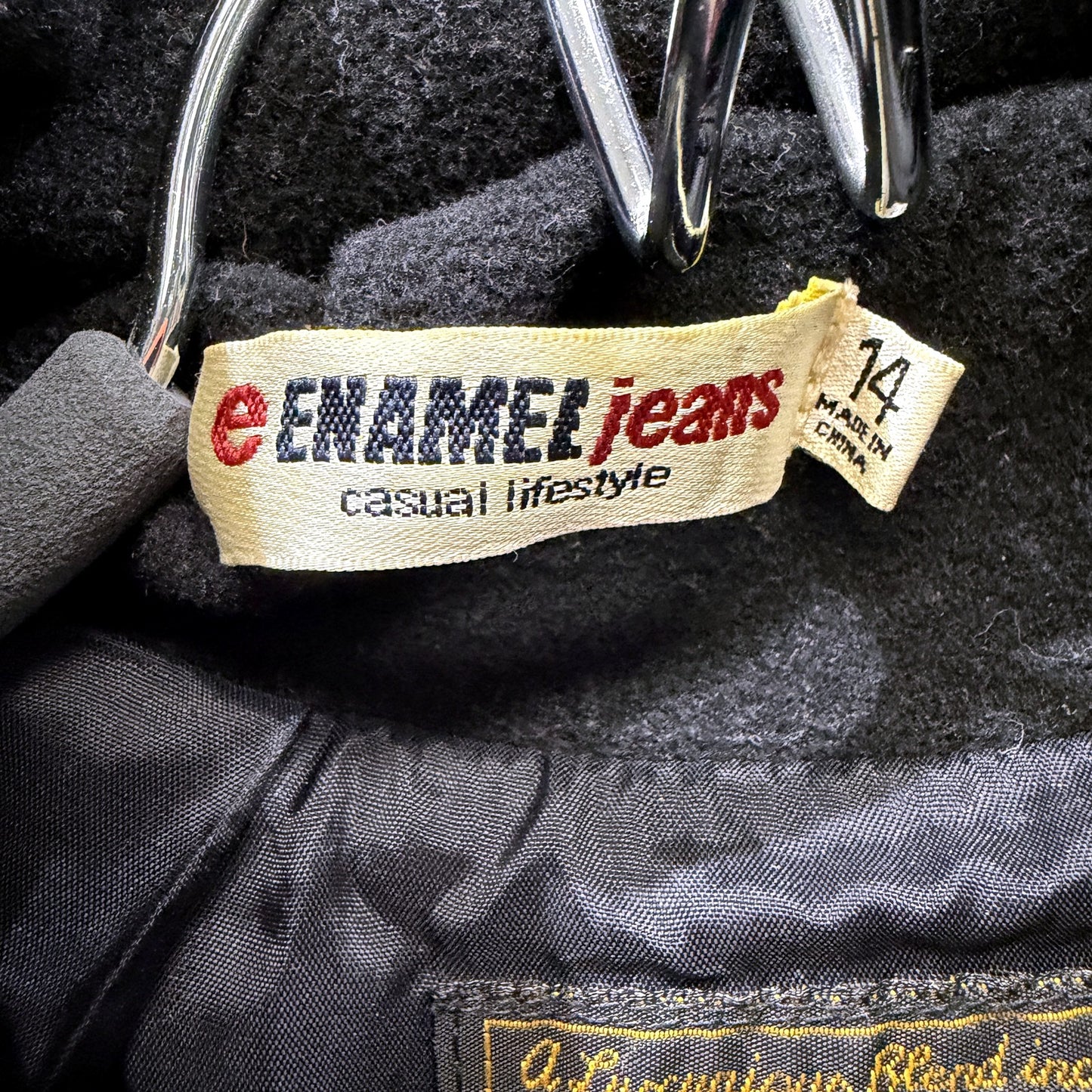 Enamel Jeans Womens Belted Cashmere Wool Coat in Black, Size 14