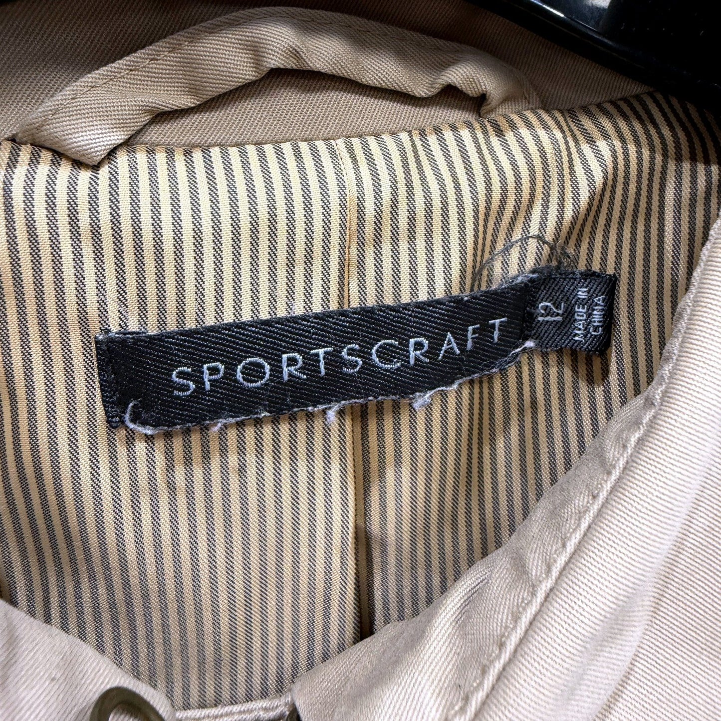 Sportscraft Womens Beige Lightweight Trench Coat Casual Outerwear Size 12