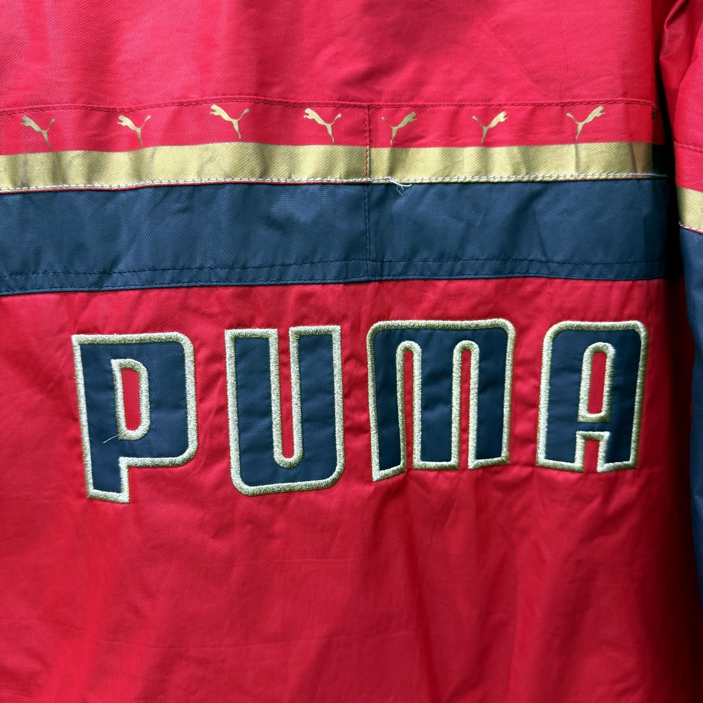PUMA Mens Red Windbreaker Jacket Hooded Zip-Up Nylon Sport Leisure Size XXXXL