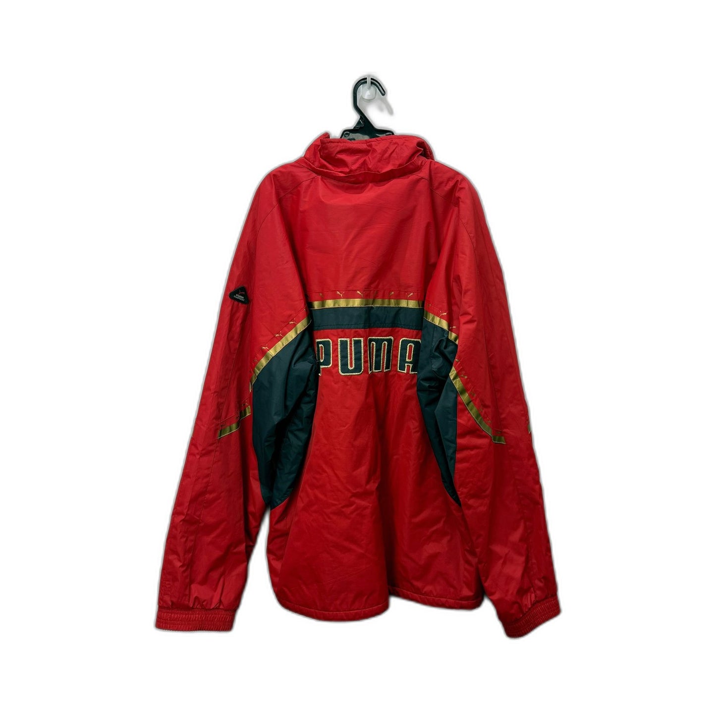 PUMA Mens Red Windbreaker Jacket Hooded Zip-Up Nylon Sport Leisure Size XXXXL