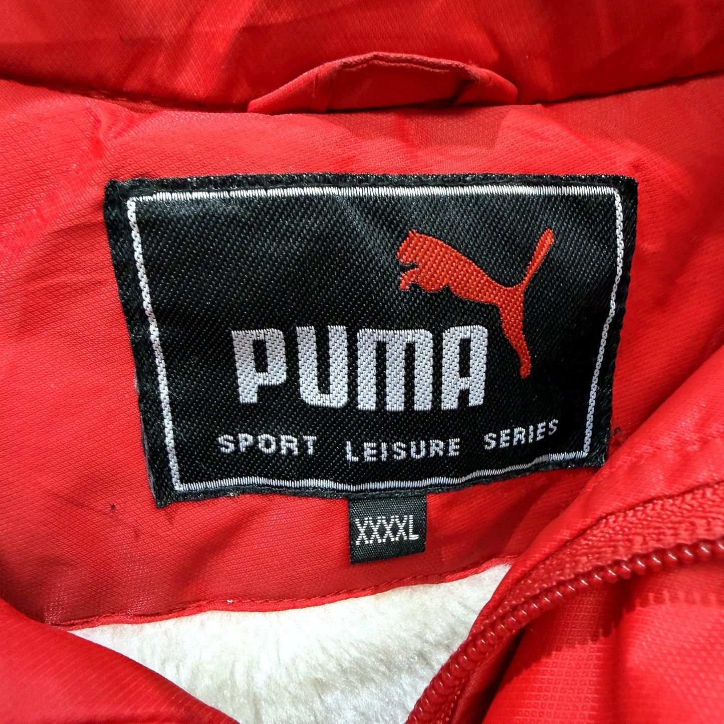 PUMA Mens Red Windbreaker Jacket Hooded Zip-Up Nylon Sport Leisure Size XXXXL