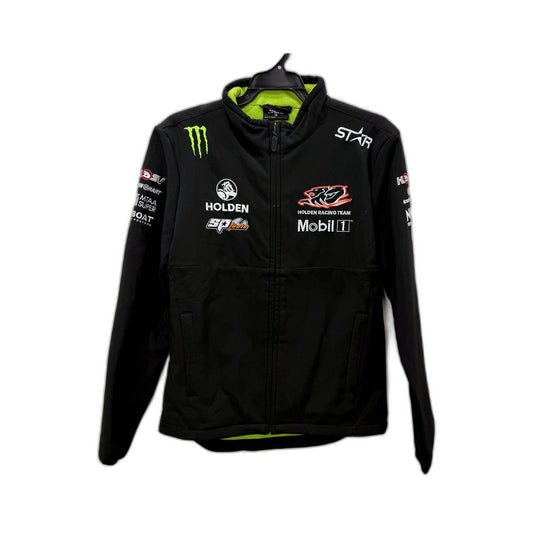 Holden Womens Zip Up Jacket in Black and Neon Green, Size 10
