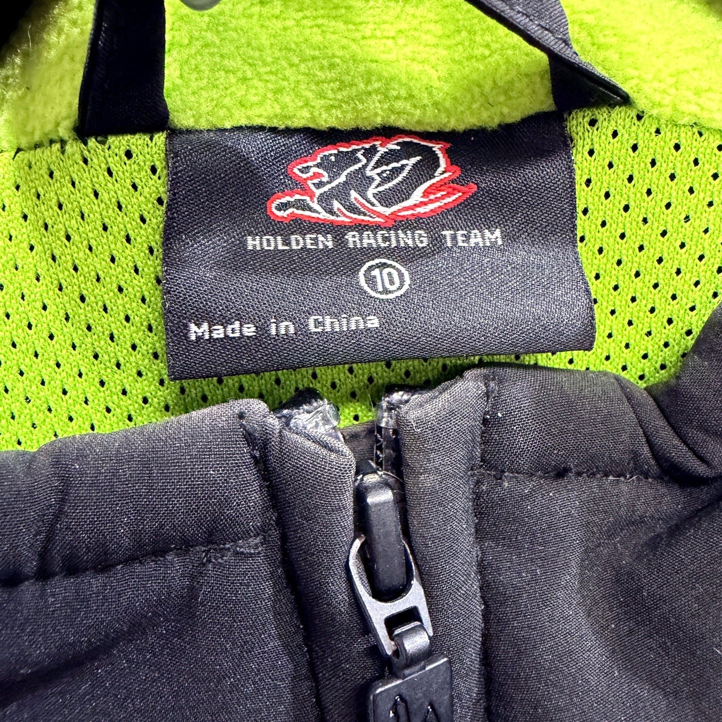 Holden Womens Zip Up Jacket in Black and Neon Green, Size 10