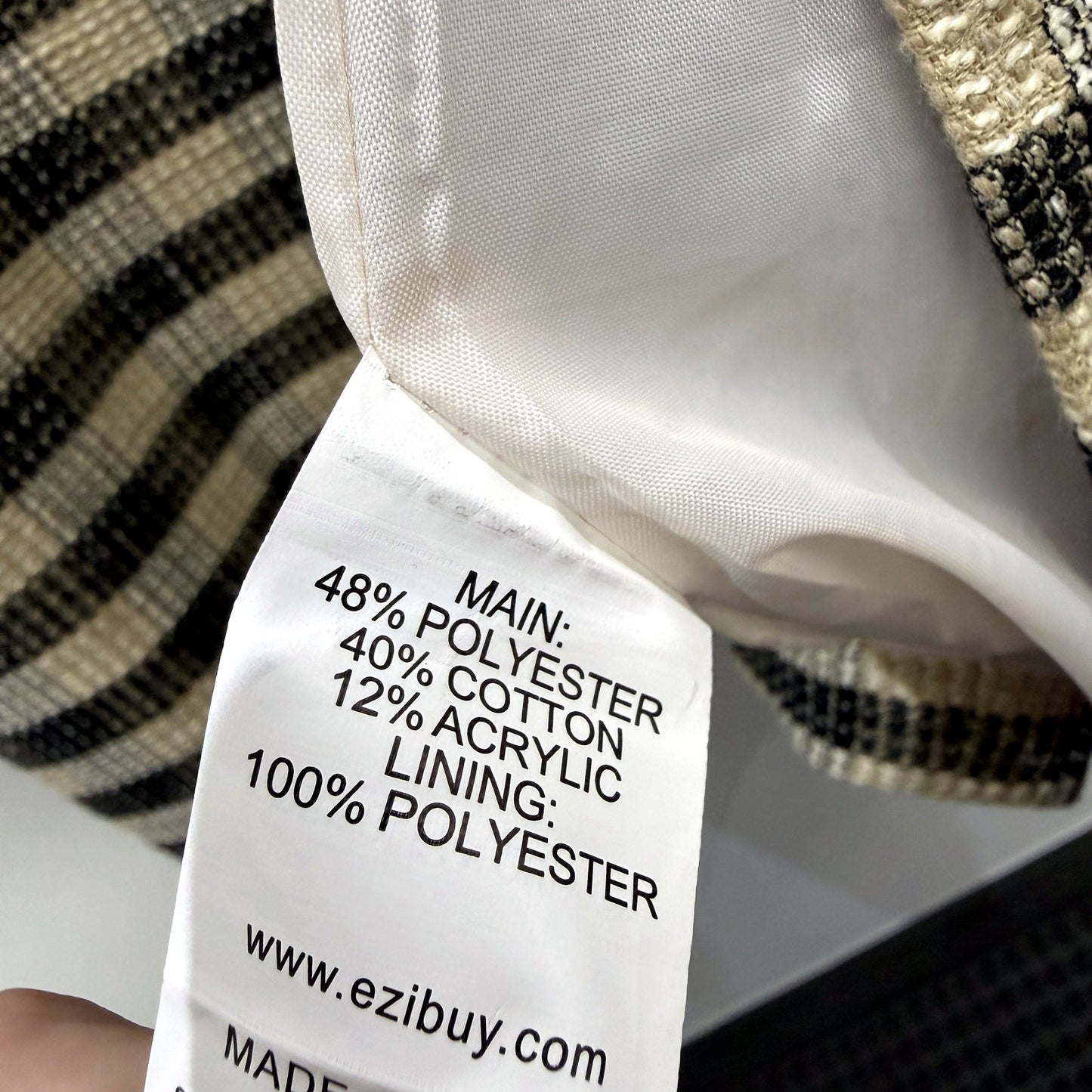 Capture Womens Striped Cardigan Jacket in Black and Beige, Size 16