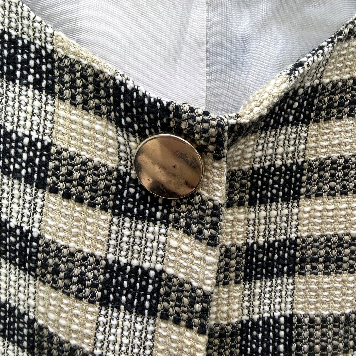 Capture Womens Striped Cardigan Jacket in Black and Beige, Size 16