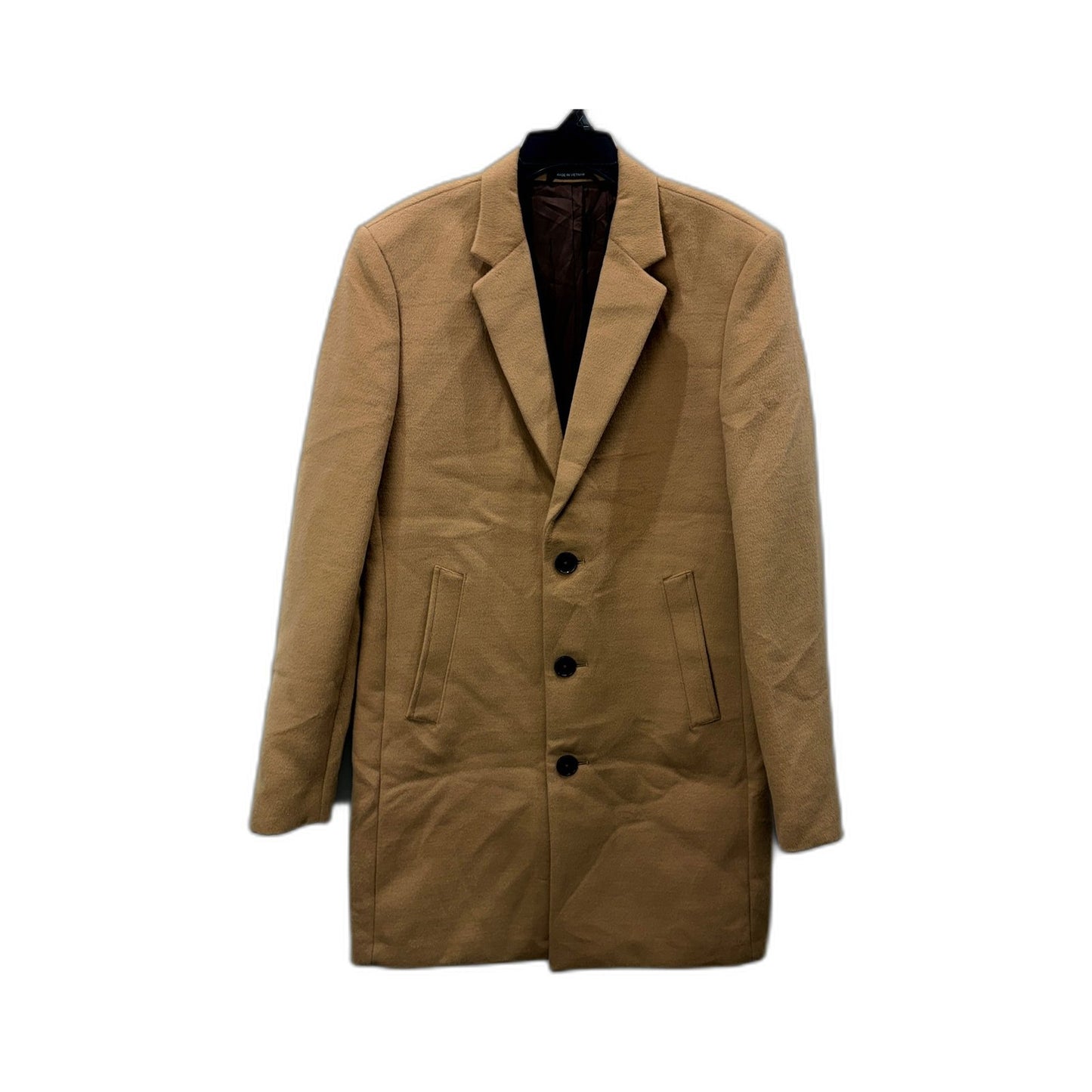 Primark Mens Tan Wool Blend Casual Warm Winter Overcoat Size S NEW