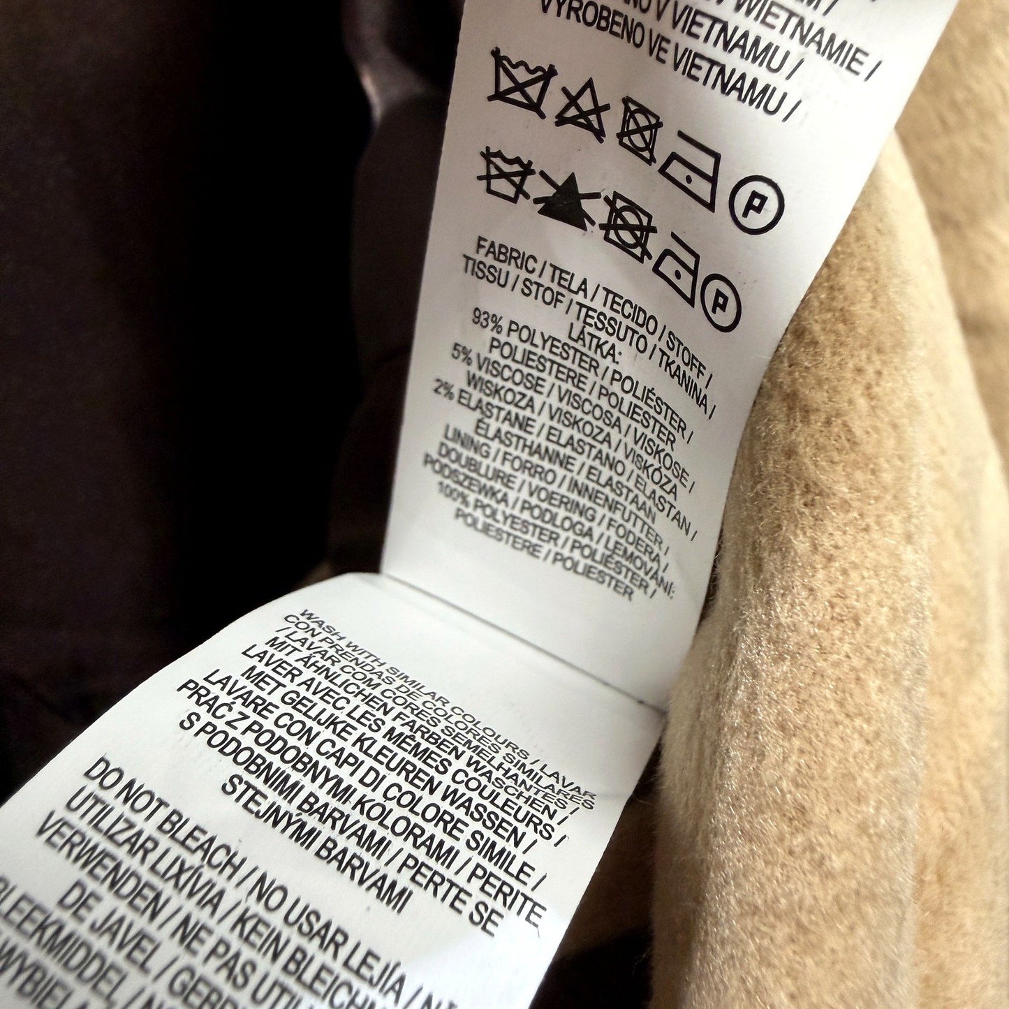 Primark Mens Tan Wool Blend Casual Warm Winter Overcoat Size S NEW