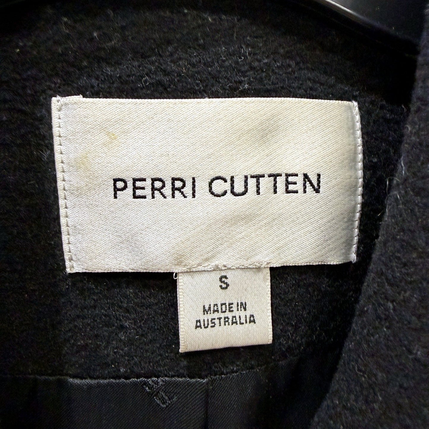 Perri Cutten Womens Wool Blend Overcoat Black Warm Winter Jacket Size S