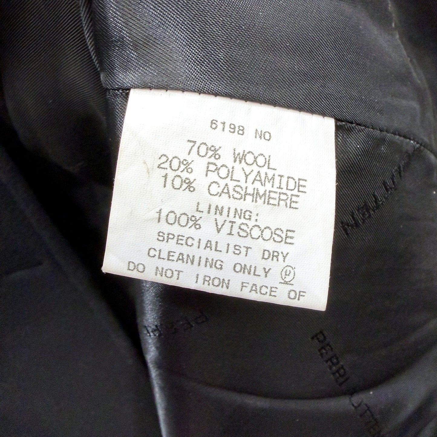 Perri Cutten Womens Wool Blend Overcoat Black Warm Winter Jacket Size S