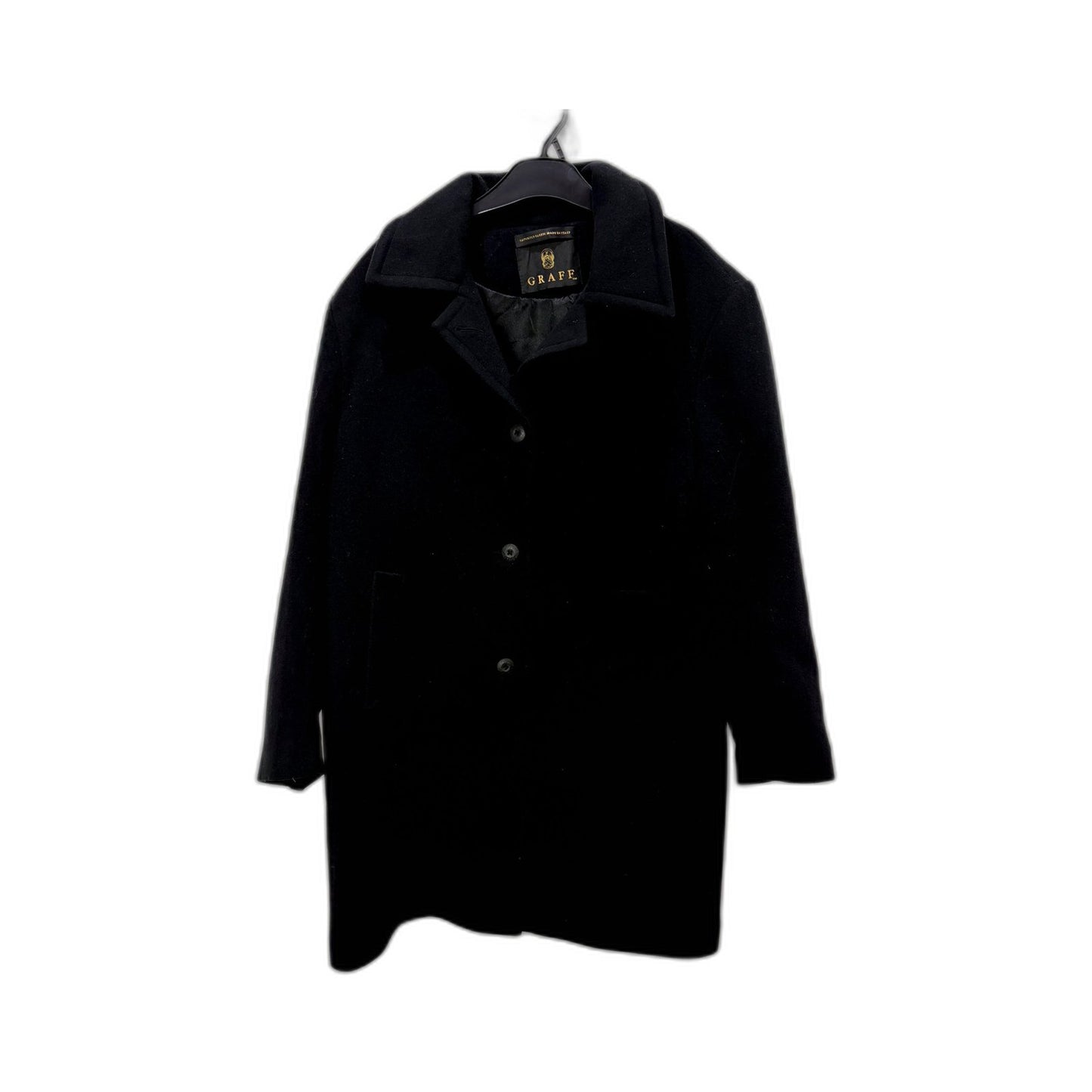 Graff Womens Merino Wool Cashmere Blend Coat in Black, Size 12