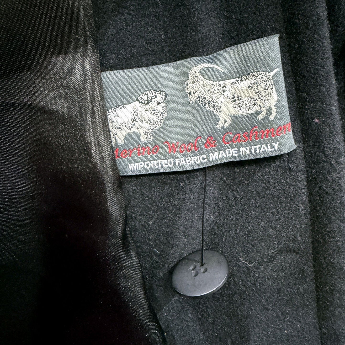 Graff Womens Merino Wool Cashmere Blend Coat in Black, Size 12