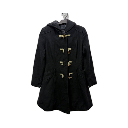 ASOS Petite Womens Black Duffle Coat Hooded Toggle Closure Pockets Size 10