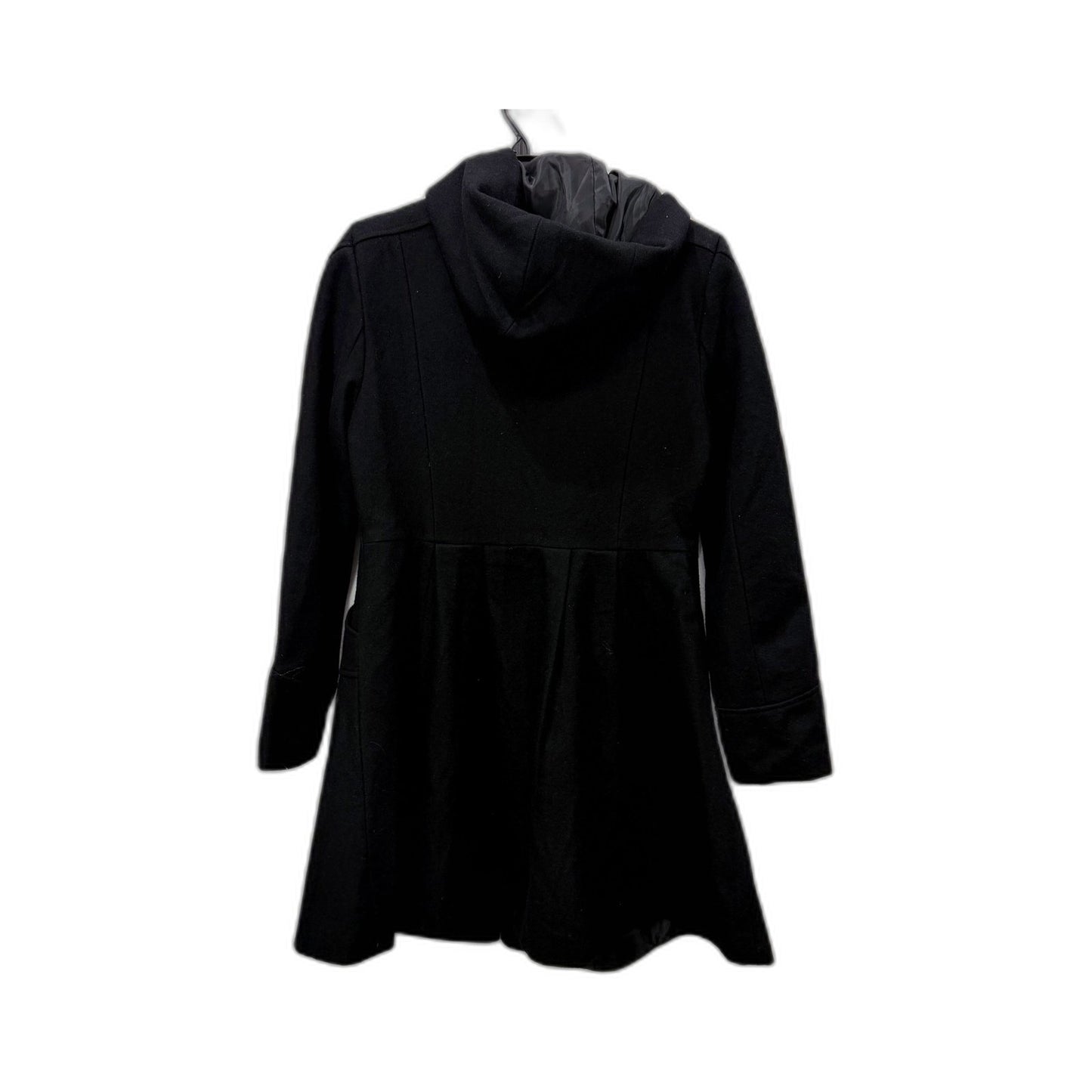 ASOS Petite Womens Black Duffle Coat Hooded Toggle Closure Pockets Size 10