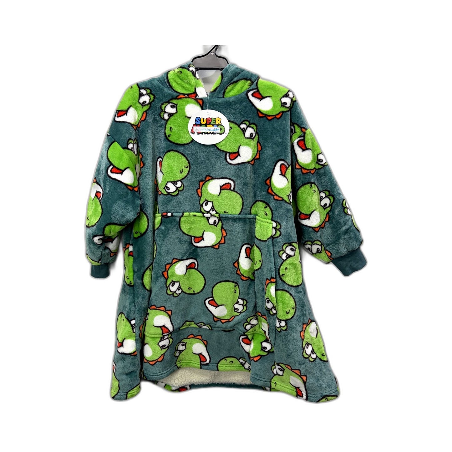 Kids' Super Mario Yoshi Pullover Fleece Hoodie in Multi Color & Size M NEW