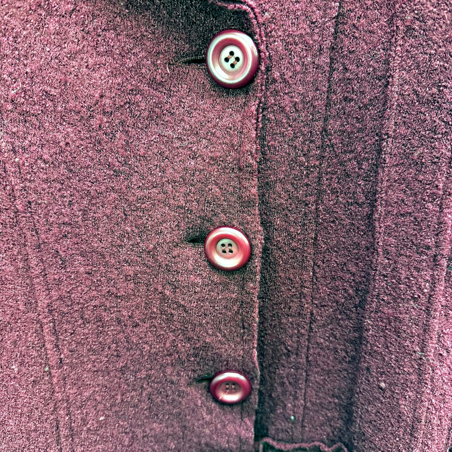 Sketa Womens Deep Red Wool Blend Buttoned Jacket Size 10
