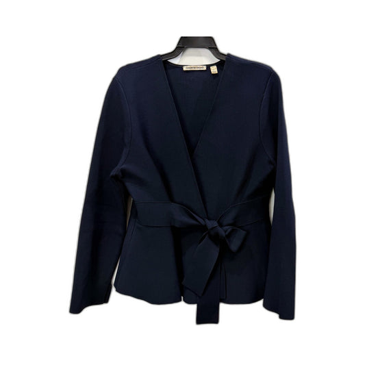 Country Road Womens Navy Peplum Tie Jacket - Stylish Outerwear Size L