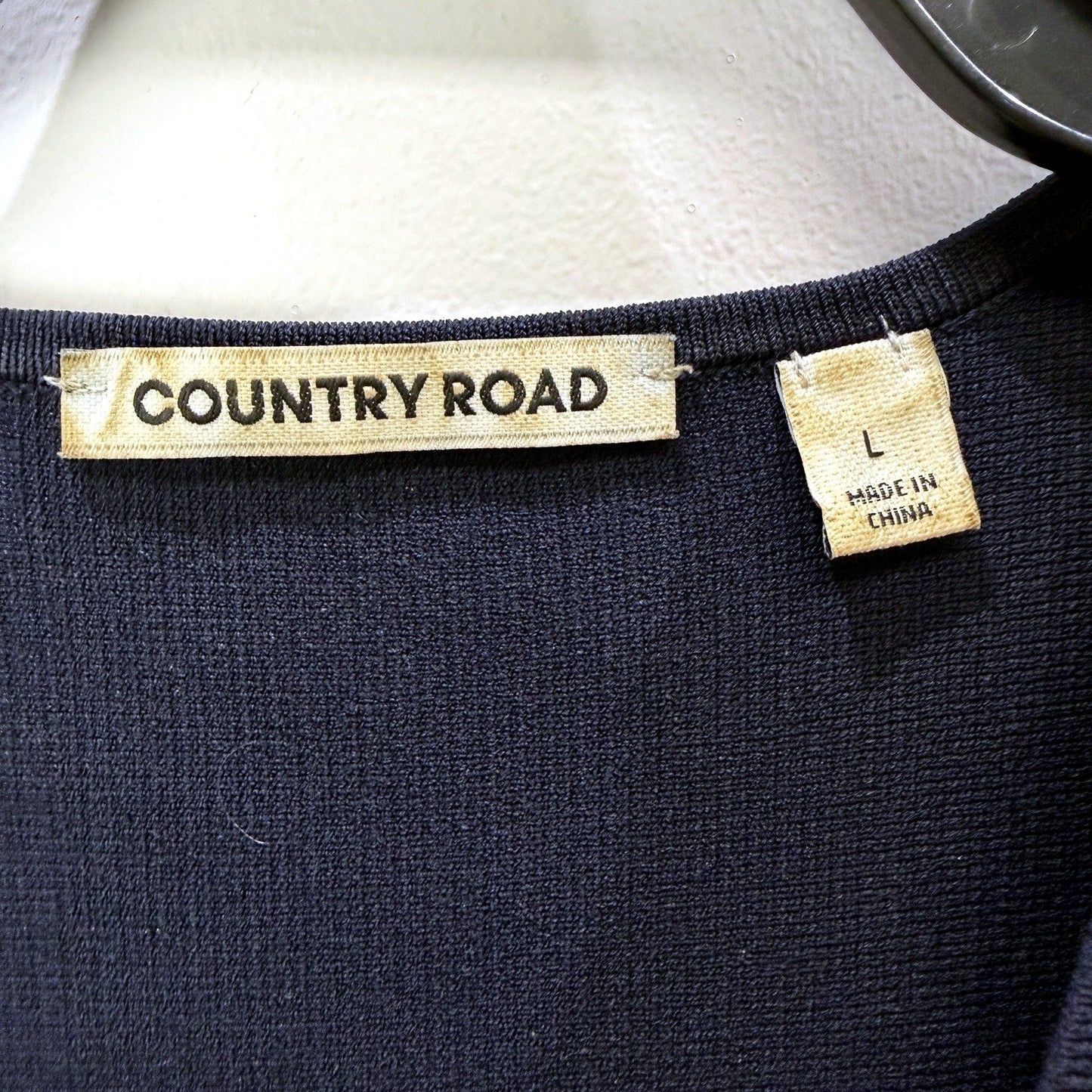 Country Road Womens Navy Peplum Tie Jacket - Stylish Outerwear Size L