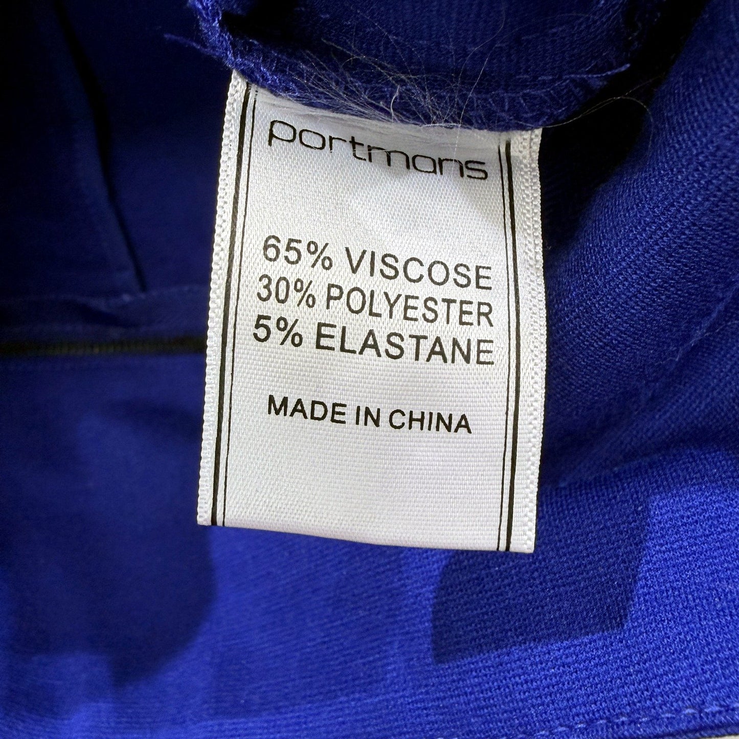 Portmans Womens Zipper Cropped Cobalt Blue Moto Jacket Size S NEW