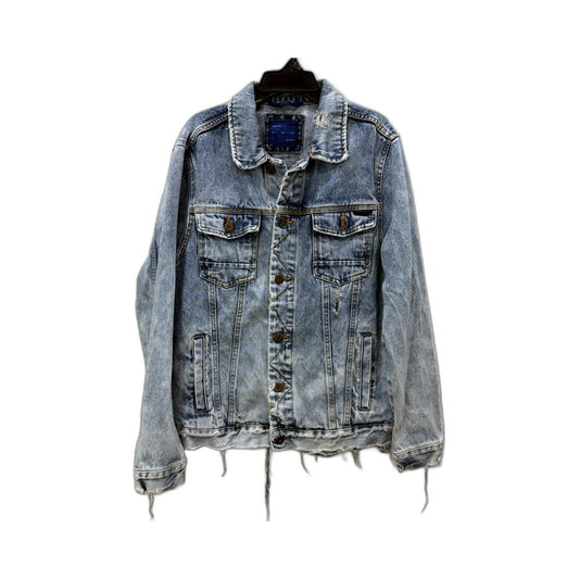 Zara Mens Distressed Blue Denim Jacket - Vintage 1975 Style Goods Size M