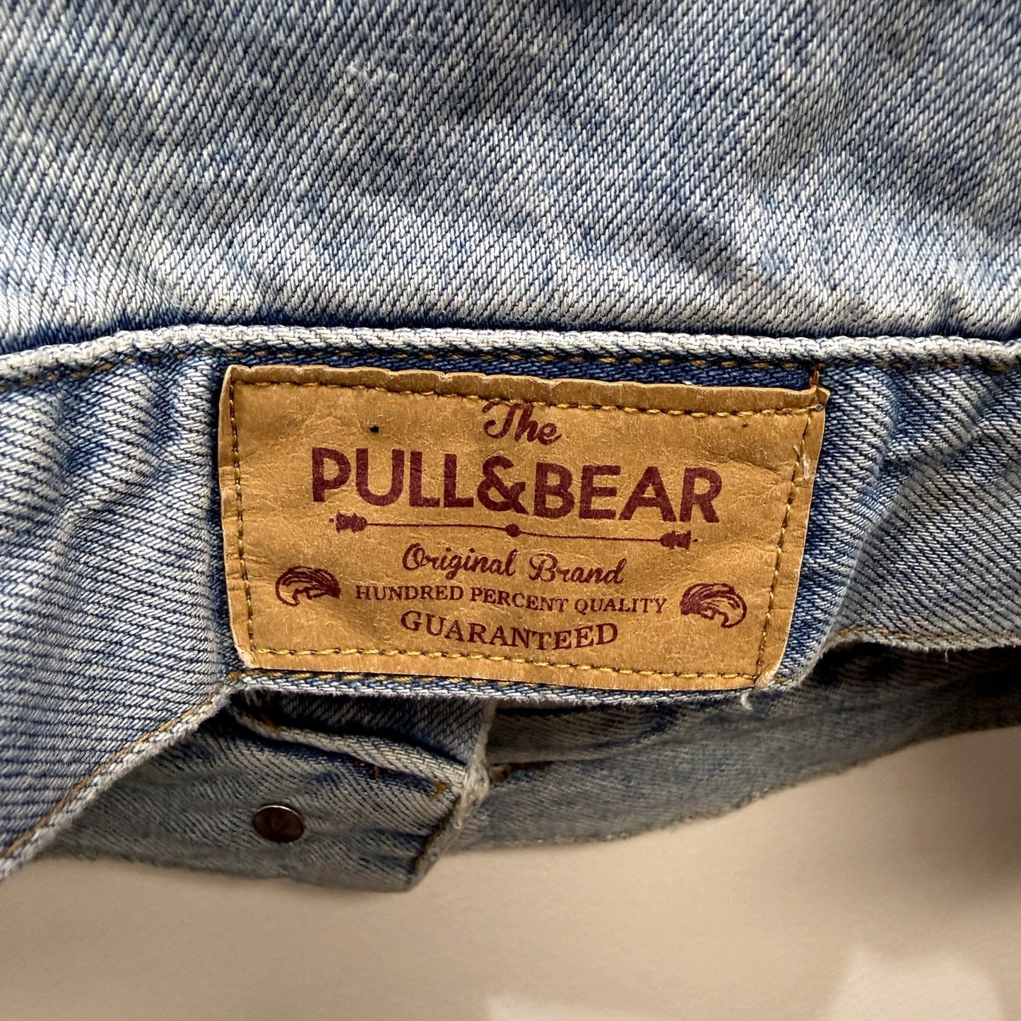 Pull&Bear Womens Light Blue Distressed Denim Jacket - Casual Fit Size S