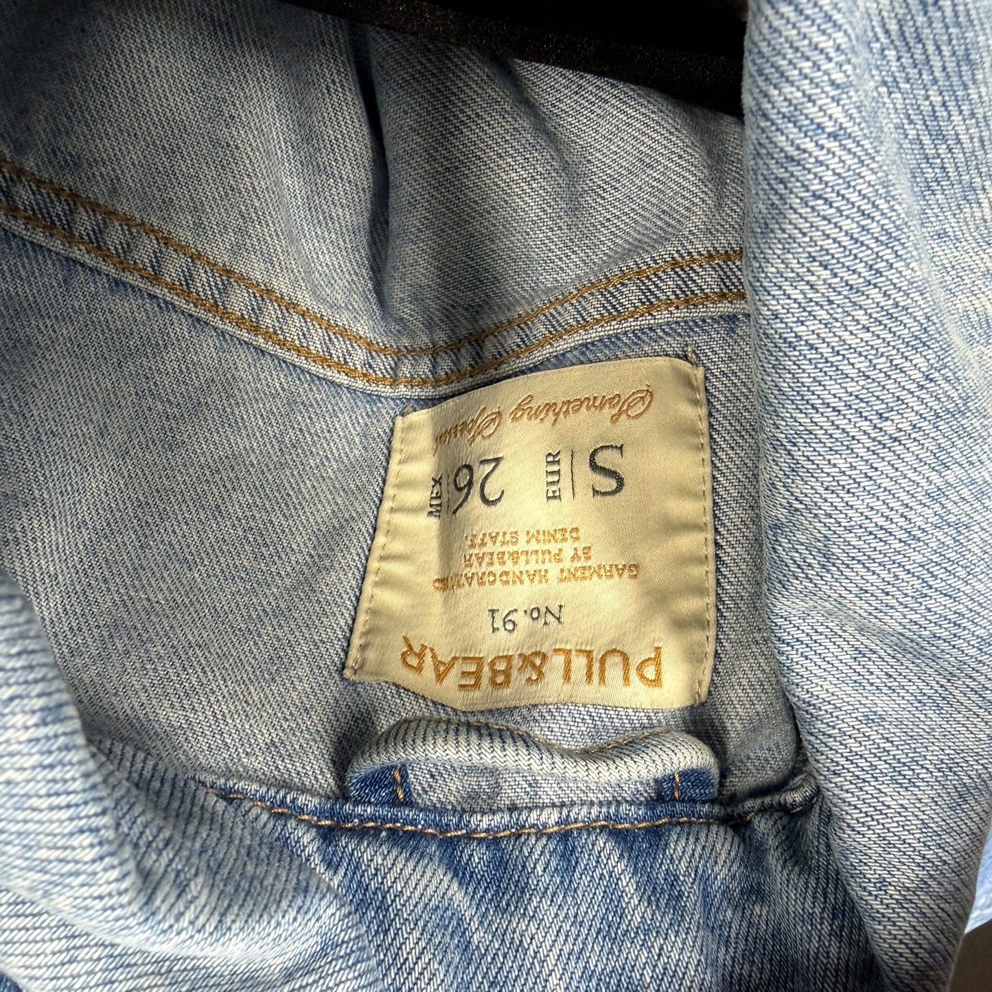 Pull&Bear Womens Light Blue Distressed Denim Jacket - Casual Fit Size S