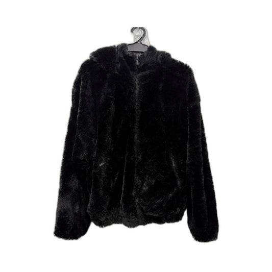 Primark Womens Faux Fur Jacket - Warm & Cozy Black Coat in XL Size