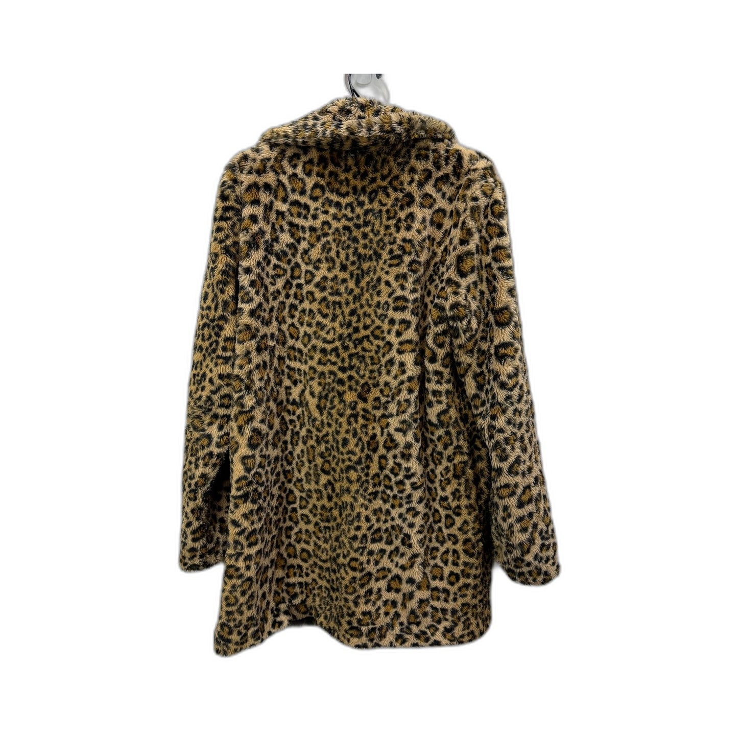 Dotti Womens Faux Fur Leopard Print Coat in Multi Color & - Size 12