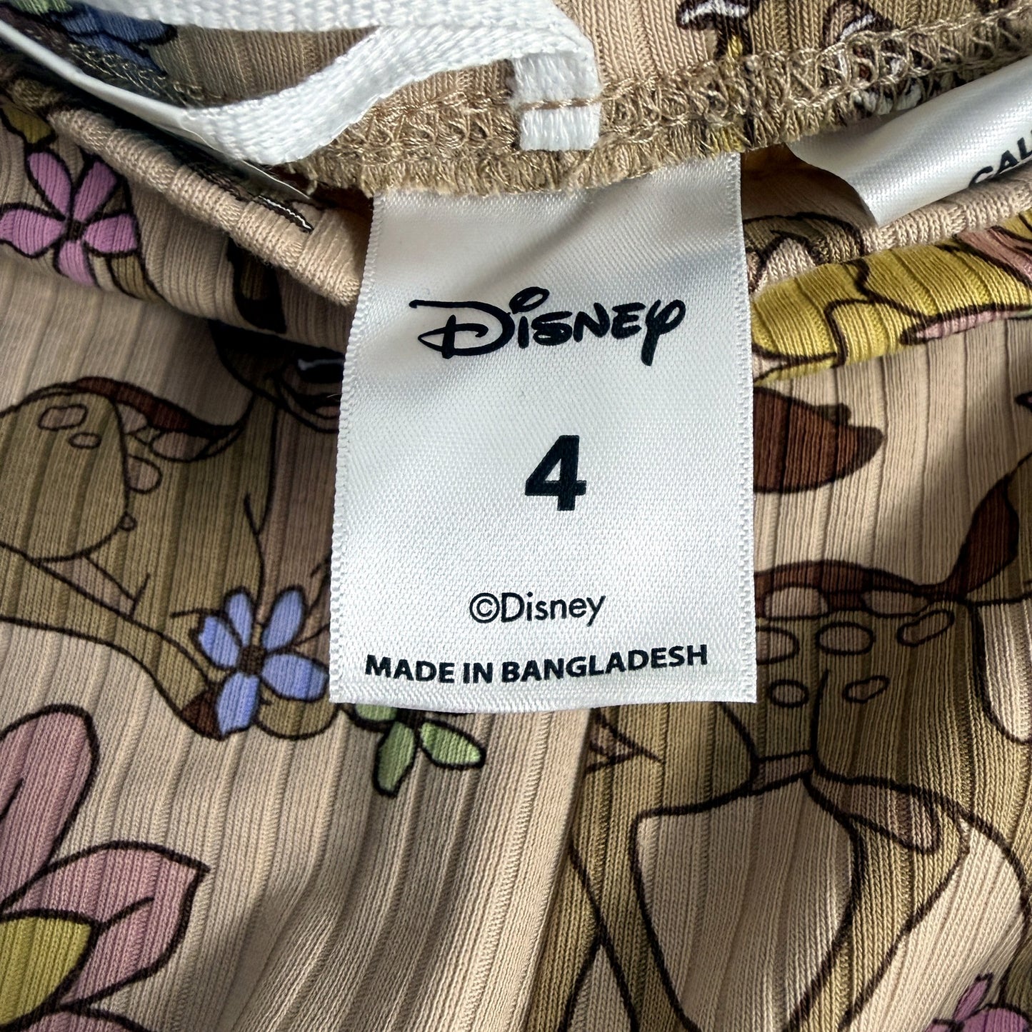Disney Girls Floral Print Cotton Leggings Pants Bundle in Sizes 4 NEW
