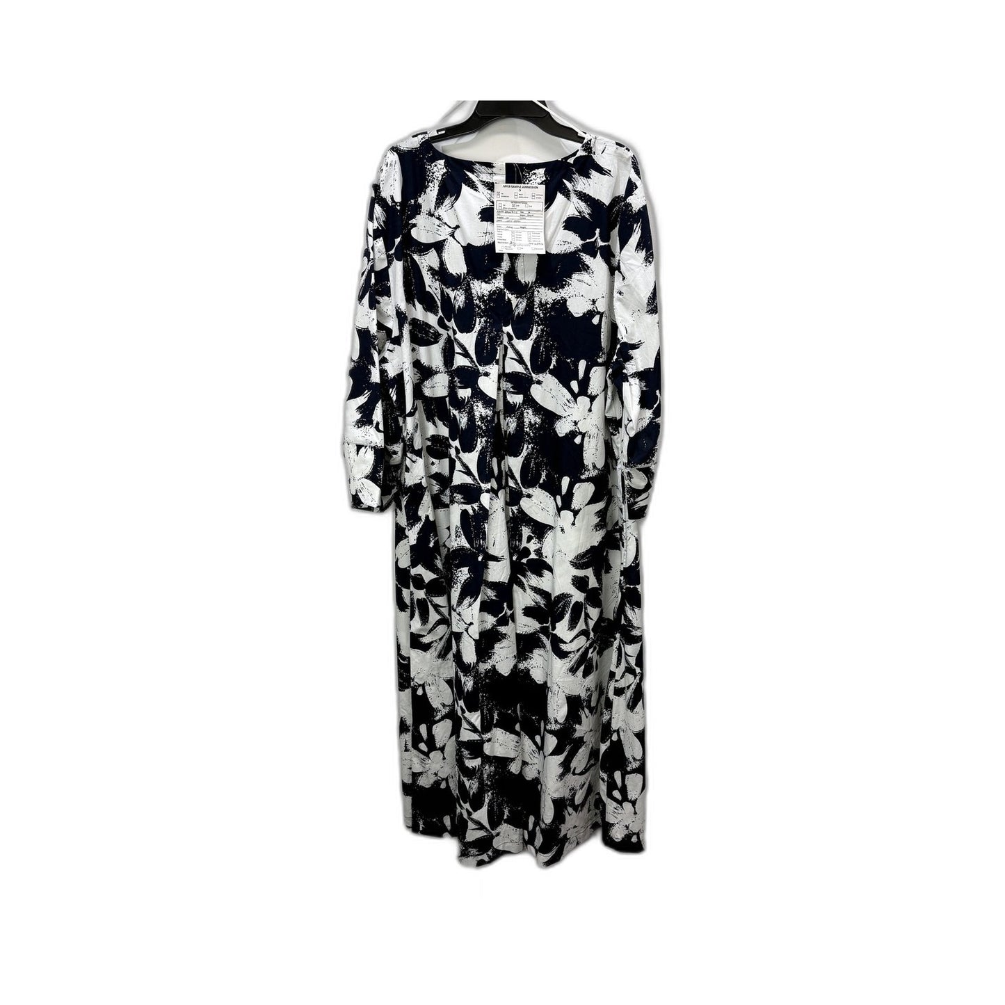 Regatta Curve Womens Floral Print Dress Long Sleeve Black and White Size 20 NEW