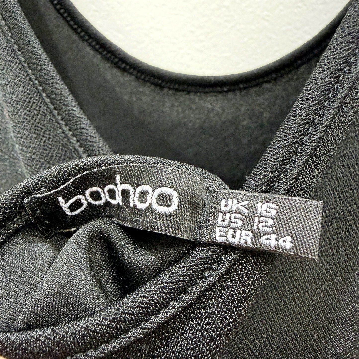 Boohoo Womens Sleeveless Pullover Dress Black Casual Cotton Blend Size 16
