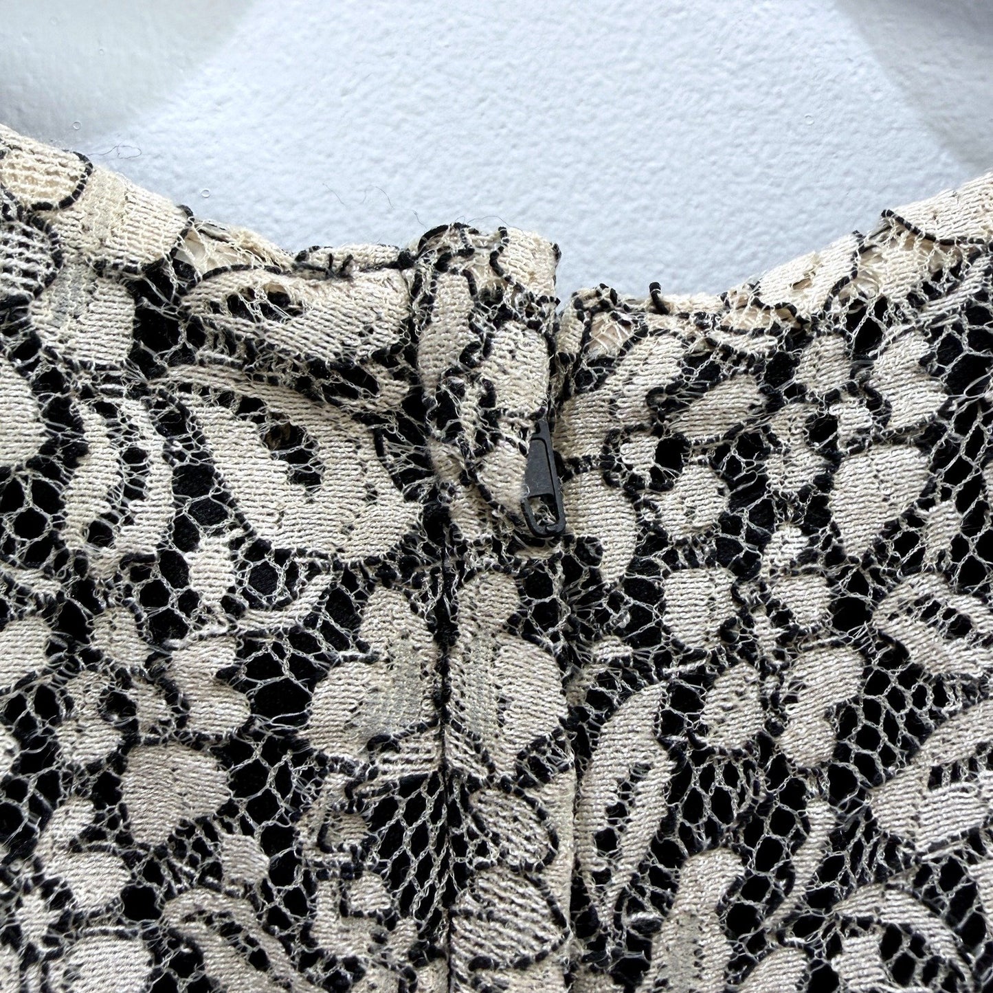 Limited Editions Womens Tiered Lace Dress in Black and Beige, Size 12