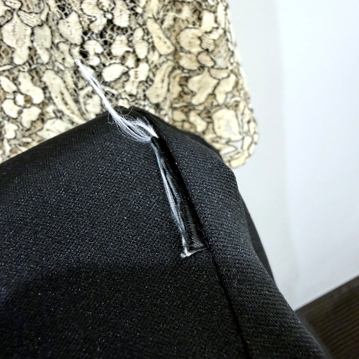 Limited Editions Womens Tiered Lace Dress in Black and Beige, Size 12