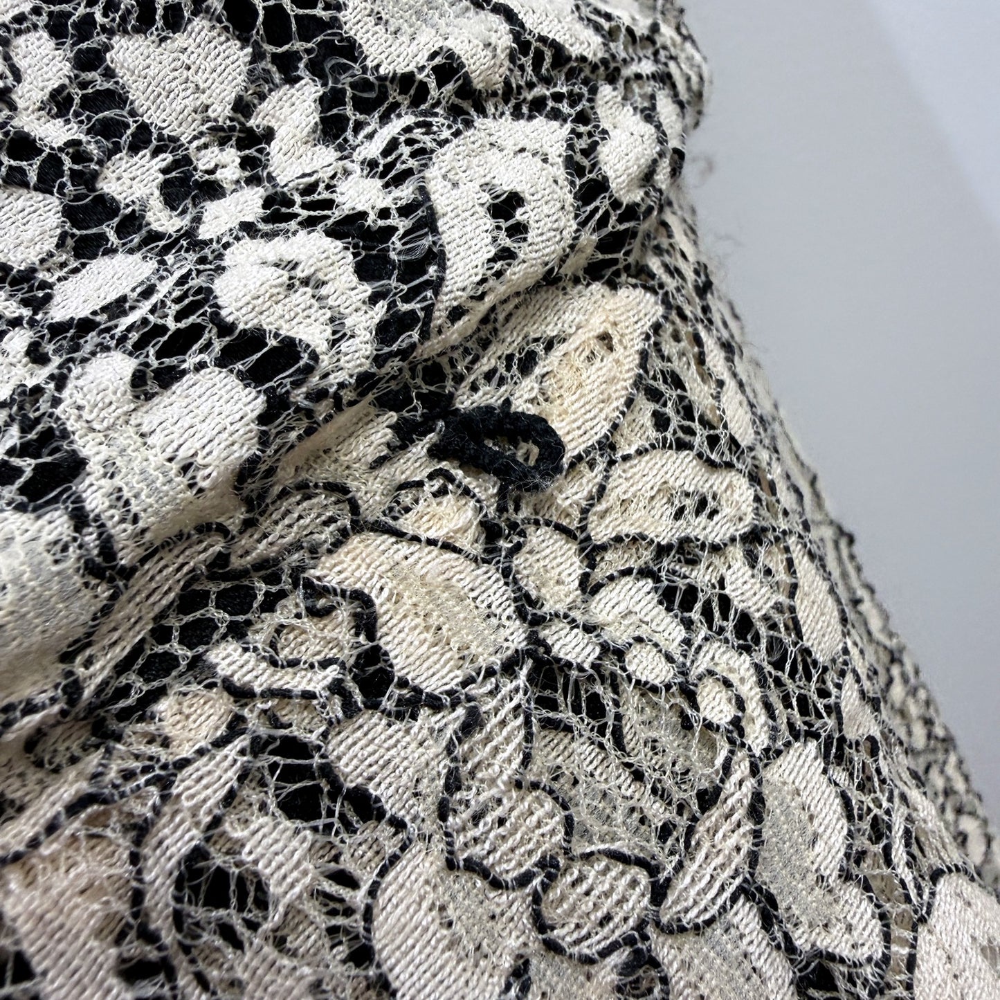Limited Editions Womens Tiered Lace Dress in Black and Beige, Size 12