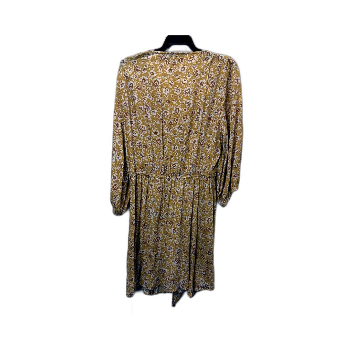 Kivari Womens Floral Print Tiered Rayon Puff Sleeve Dress Multi Color Size L
