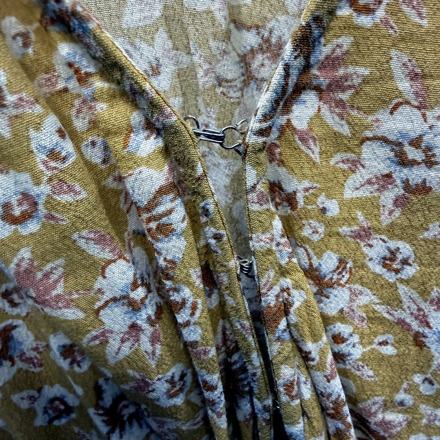Kivari Womens Floral Print Tiered Rayon Puff Sleeve Dress Multi Color Size L