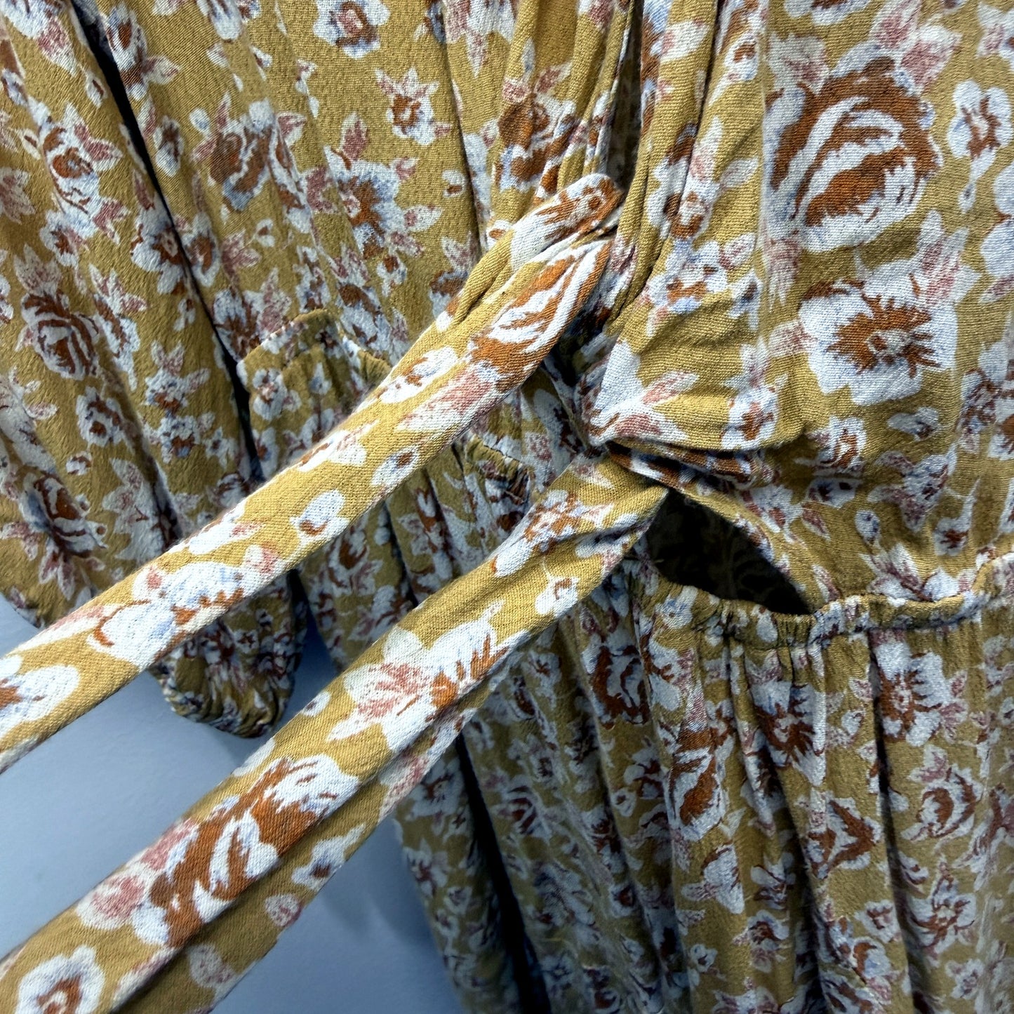 Kivari Womens Floral Print Tiered Rayon Puff Sleeve Dress Multi Color Size L