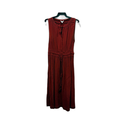 Country Road Women's Ruffled Neckline Maxi Rope Dress in Red, Size 10 - Elegant