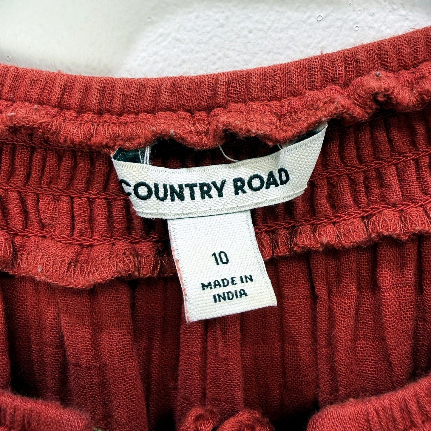 Country Road Women's Ruffled Neckline Maxi Rope Dress in Red, Size 10 - Elegant