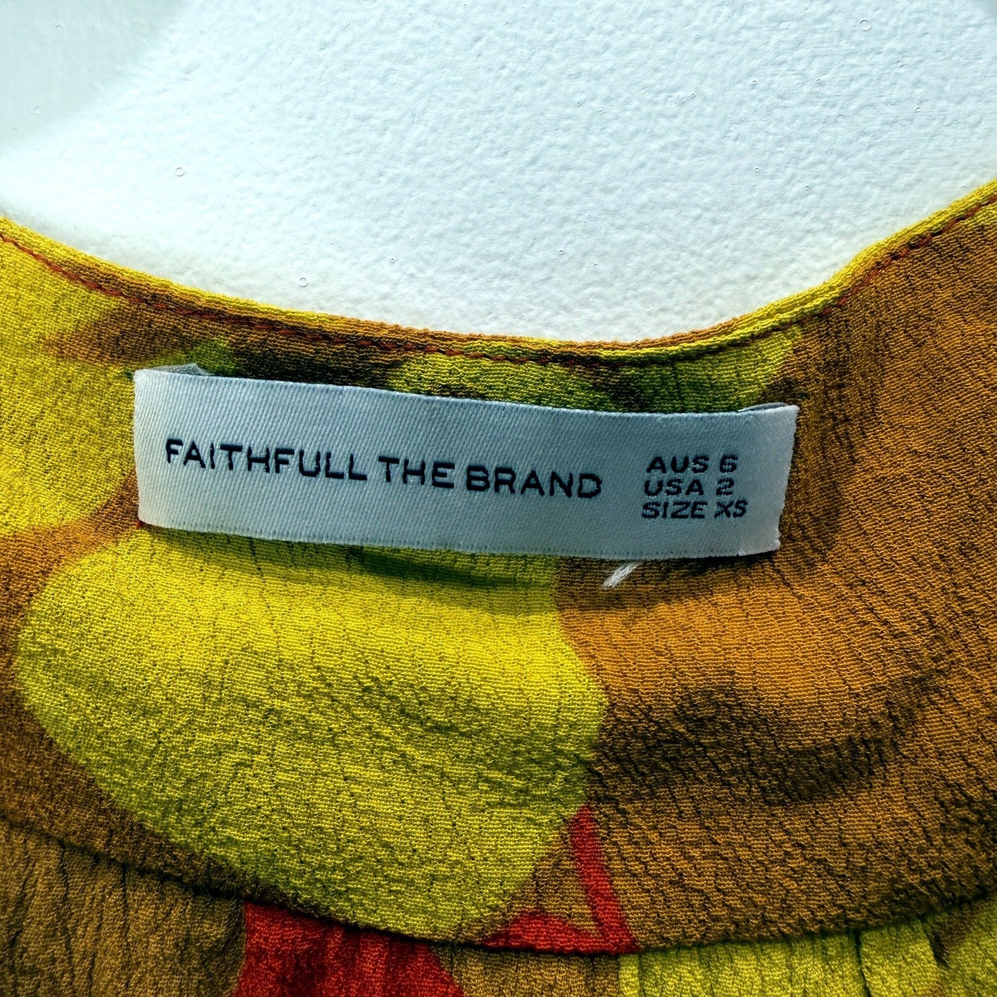 Faithfull the Brand Womens Floral Puff Sleeve Rayon Dress Multi Color Size 6