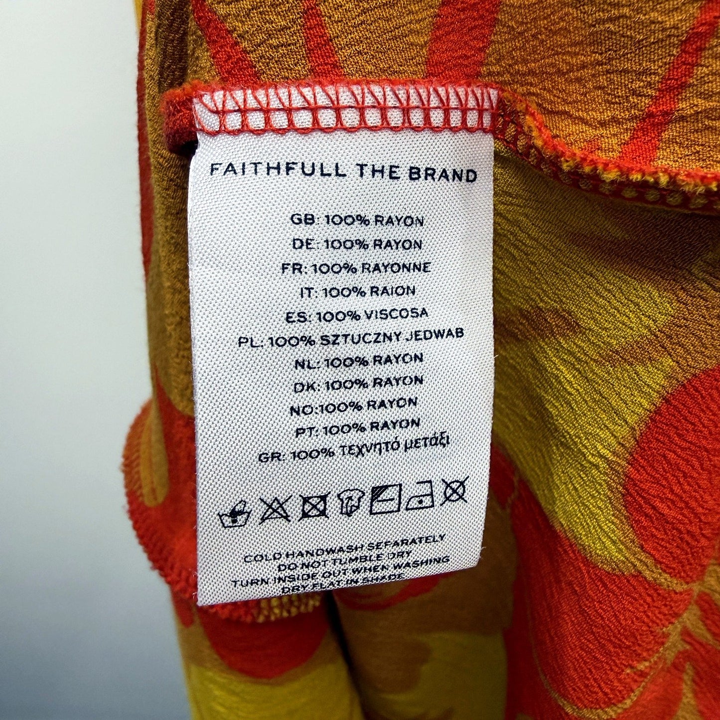 Faithfull the Brand Womens Floral Puff Sleeve Rayon Dress Multi Color Size 6